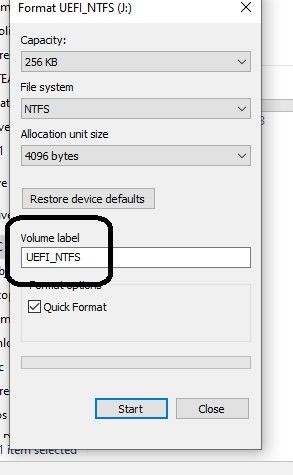 Choosing volume label