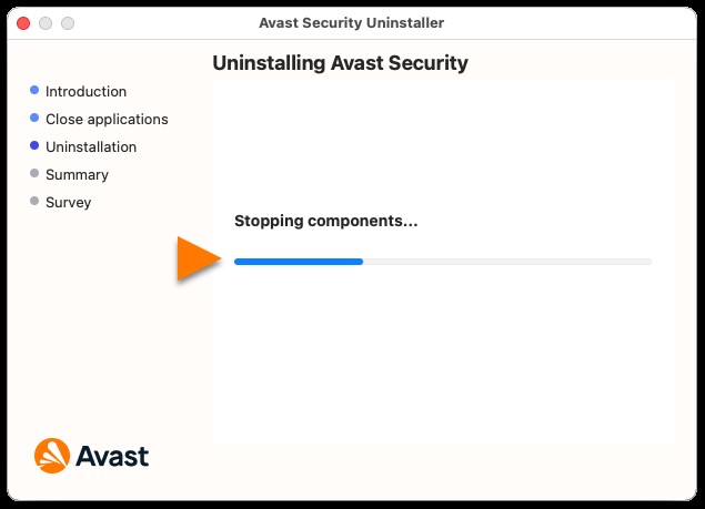 Waiting During Avast Security Uninstallation Progress