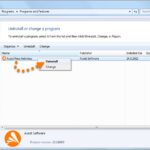 Uninstall Avast from Control Panel