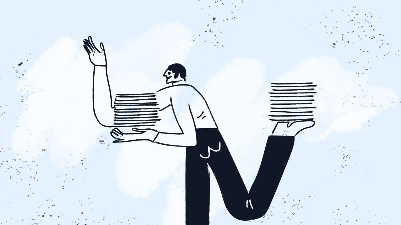 IT support illustrated as a person helping another on a computer
