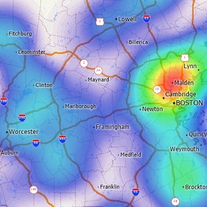 Visualize geographic clusterings and hotspots